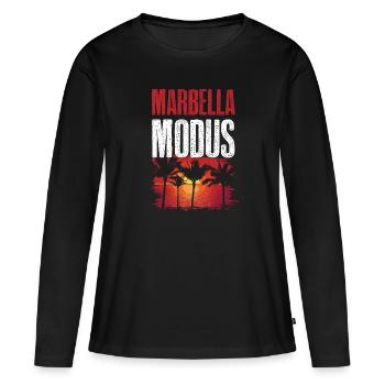 Marbella Mode - T-shirt manches longues Premium bio Femme - noir - Devant - Julia (174cm)