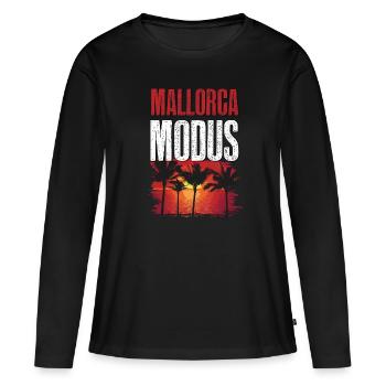 Mallorca Modus - Frauen Premium Bio Langarmshirt - Schwarz - Vorne - Julia (174cm)