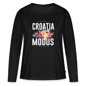 Croatia Modus - Frauen Premium Bio Langarmshirt - Schwarz - Vorne - Julia (174cm)