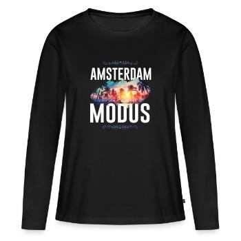 Amsterdam Modus - Frauen Premium Bio Langarmshirt - Schwarz - Vorne - Julia (174cm)