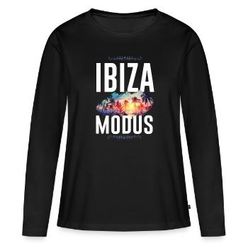 Ibiza Modus - Frauen Premium Bio Langarmshirt - Schwarz - Vorne - Julia (174cm)