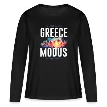 Greece Mode - Women's Premium Organic Long Sleeve Shirt - black - Front - Julia (174cm)