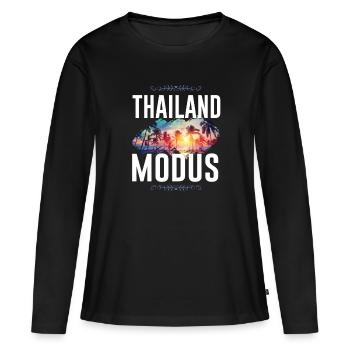 Thailand Modus - Frauen Premium Bio Langarmshirt - Schwarz - Vorne - Julia (174cm)
