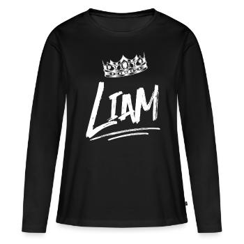 Liam - T-shirt manches longues Premium bio Femme - noir - Devant - Julia (174cm)