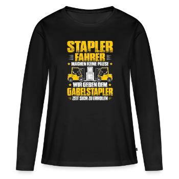 Staplerfahrer Gabelstaplerfahrer Forklift Operator - Frauen Premium Bio Langarmshirt - Schwarz - Vorne - Julia (174cm)