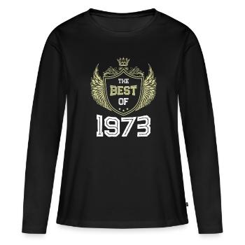 1973 best of - Women's Premium Organic Long Sleeve Shirt - black - Front - Julia (174cm)