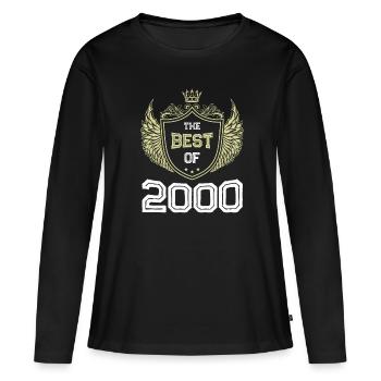 2000 best of - Women's Premium Organic Long Sleeve Shirt - black - Front - Julia (174cm)