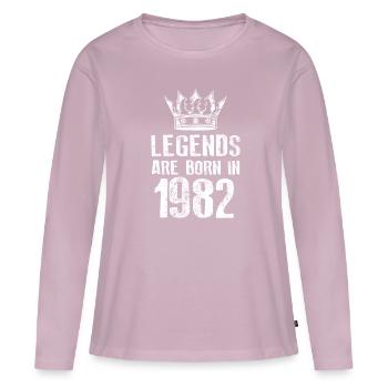 1982 légendes nées en - T-shirt manches longues Premium bio Femme - rose poudré - Devant - Julia (174cm)