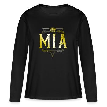 Mia - T-shirt manches longues Premium bio Femme - noir - Devant - Julia (174cm)