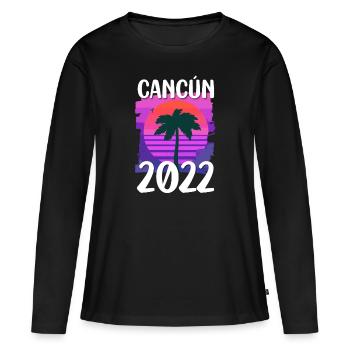 Cancun 2022 - T-shirt manches longues Premium bio Femme - noir - Devant - Julia (174cm)
