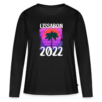 Lissabon 2022 - Frauen Premium Bio Langarmshirt - Schwarz - Vorne - Julia (174cm)