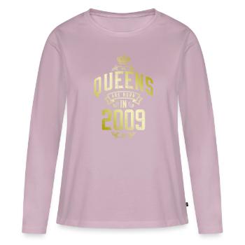 Reines nées en 2009 - T-shirt manches longues Premium bio Femme - rose poudré - Devant - Julia (174cm)