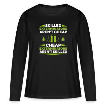 Schädlingsbekämpfer Kammerjäger Exterminator - Frauen Premium Bio Langarmshirt - Schwarz - Vorne - Julia (174cm)