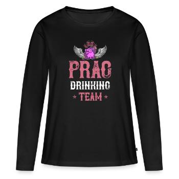 Équipe de consommation de prague - T-shirt manches longues Premium bio Femme - noir - Devant - Julia (174cm)