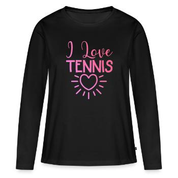 I love tennis - Women's Premium Organic Long Sleeve Shirt - black - Front - Julia (174cm)