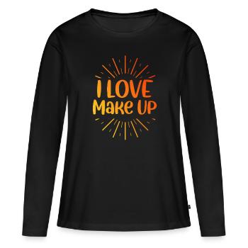 Ich liebe Make up - Frauen Premium Bio Langarmshirt - Schwarz - Vorne - Julia (174cm)