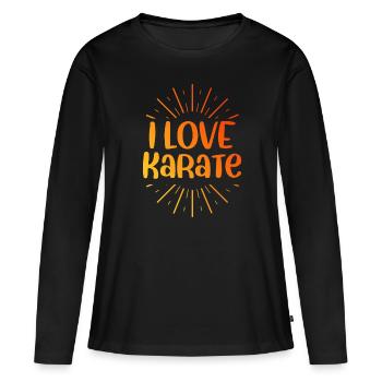 Ich liebe Karate - Frauen Premium Bio Langarmshirt - Schwarz - Vorne - Julia (174cm)