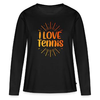 I love tennis - Women's Premium Organic Long Sleeve Shirt - black - Front - Julia (174cm)