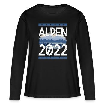 Alpen 2022 - Frauen Premium Bio Langarmshirt - Schwarz - Vorne - Julia (174cm)