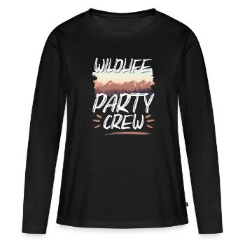 Équipe de fête de la faune - T-shirt manches longues Premium bio Femme - noir - Devant - Julia (174cm)
