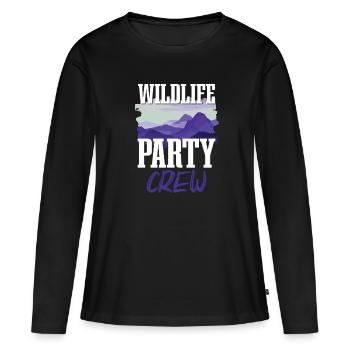Équipe de fête de la faune - T-shirt manches longues Premium bio Femme - noir - Devant - Julia (174cm)