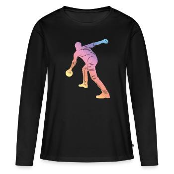Bowling Silhouette - T-shirt manches longues Premium bio Femme - noir - Devant - Julia (174cm)