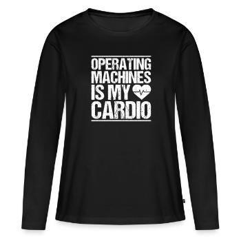 Opérateur de machine et d’installation Opérateur de machine - T-shirt manches longues Premium bio Femme - noir - Devant - Julia (174cm)