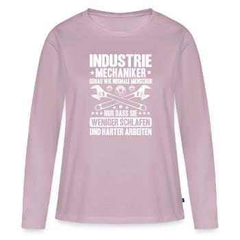 Industriemechaniker Mécanicien Industriel - T-shirt manches longues Premium bio Femme - rose poudré - Devant - Julia (174cm)