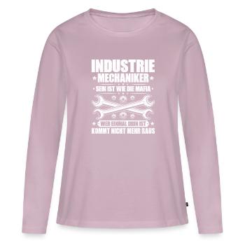 Industriemechaniker Mécanicien Industriel - T-shirt manches longues Premium bio Femme - rose poudré - Devant - Julia (174cm)