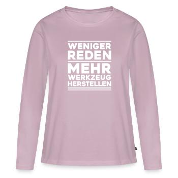 Outilleur Outilleur Tool & Die Maker - T-shirt manches longues Premium bio Femme - rose poudré - Devant - Julia (174cm)