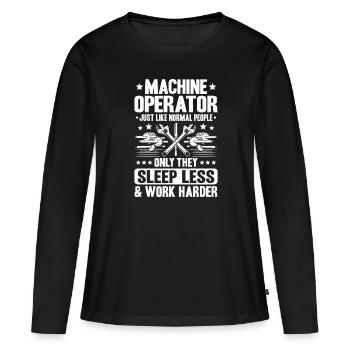 Opérateurs de machines et d’installations Opérateurs de machines - T-shirt manches longues Premium bio Femme - noir - Devant - Julia (174cm)