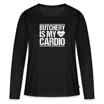 Boucher boucher boucher - T-shirt manches longues Premium bio Femme - noir - Devant - Julia (174cm)