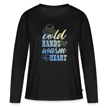 Frost winter - Women's Premium Organic Long Sleeve Shirt - black - Front - Julia (174cm)