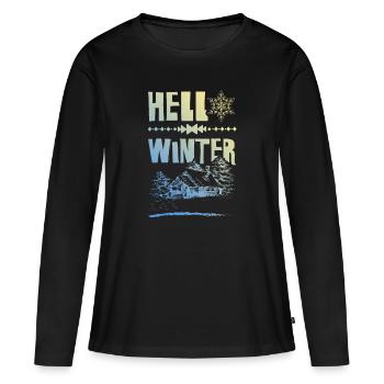 Hello Winter - Frauen Premium Bio Langarmshirt - Schwarz - Vorne - Julia (174cm)