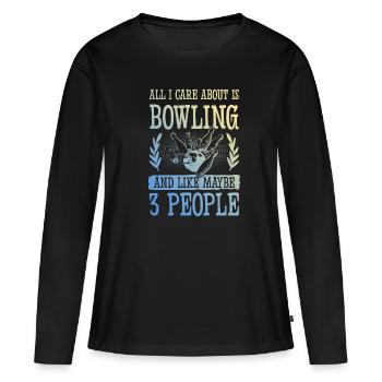 Bowling drôle de dicton - T-shirt manches longues Premium bio Femme - noir - Devant - Julia (174cm)