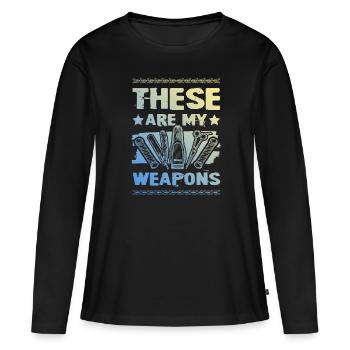 Barber weapons - Women's Premium Organic Long Sleeve Shirt - black - Front - Julia (174cm)