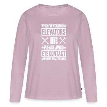 Elevator Fitter Elevator Mechanic Elevator Mechanic - Women's Premium Organic Long Sleeve Shirt - dusky pink - Front - Julia (174cm)