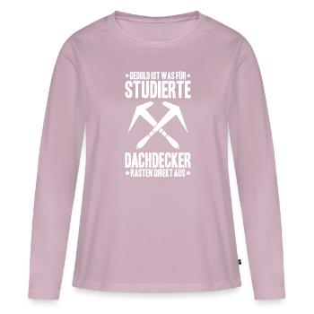 Dachdecker Dachdeckerei Dachdecken Roofer Roofing - Frauen Premium Bio Langarmshirt - Altrosa - Vorne - Julia (174cm)