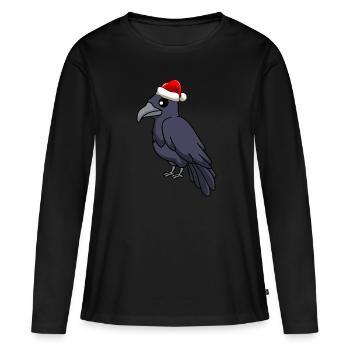 Crow Comic Christmas - T-shirt manches longues Premium bio Femme - noir - Devant - Julia (174cm)