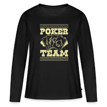 Poker Team - Frauen Premium Bio Langarmshirt - Schwarz - Vorne - Julia (174cm)