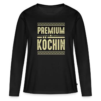 Premium Köchin - Frauen Premium Bio Langarmshirt - Schwarz - Vorne - Julia (174cm)
