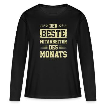 Mitarbeiter des Monats - Frauen Premium Bio Langarmshirt - Schwarz - Vorne - Julia (174cm)