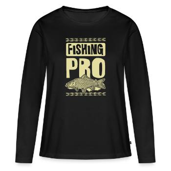 Fishing Pro - Frauen Premium Bio Langarmshirt - Schwarz - Vorne - Julia (174cm)