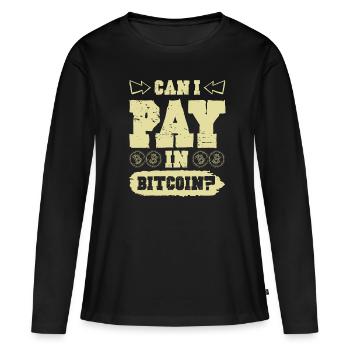 Pay with Bitcoin - Women's Premium Organic Long Sleeve Shirt - black - Front - Julia (174cm)