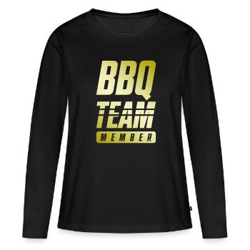 Équipe Bbq - T-shirt manches longues Premium bio Femme - noir - Devant - Julia (174cm)