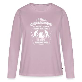 Friedhofsgärtner Friedhof Cemetery Gardener - Frauen Premium Bio Langarmshirt - Altrosa - Vorne - Julia (174cm)