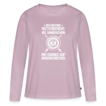 Bogenschütze Bogenschießen Bogen Archer Tir à l’arc - T-shirt manches longues Premium bio Femme - rose poudré - Devant - Julia (174cm)