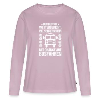 Busfahrer Bus Driver Busman Schulbusfahrer - Frauen Premium Bio Langarmshirt - Altrosa - Vorne - Julia (174cm)