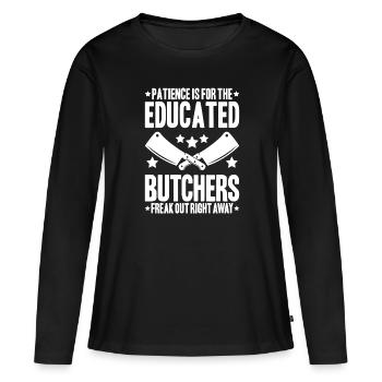 Boucher boucher boucher - T-shirt manches longues Premium bio Femme - noir - Devant - Julia (174cm)