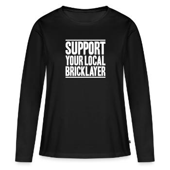 Maître Maçonnerie Maçonnerie Maçon Maçon - T-shirt manches longues Premium bio Femme - noir - Devant - Julia (174cm)